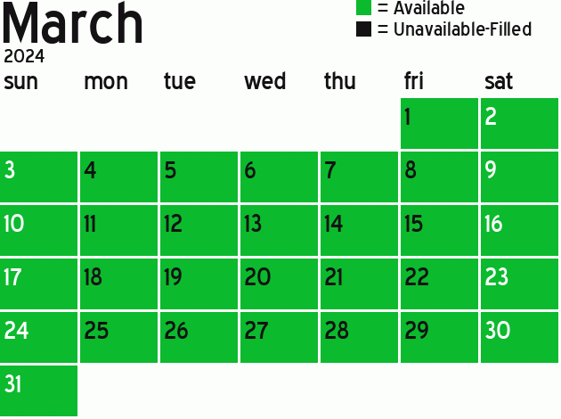 Missionary Dinner Calendar