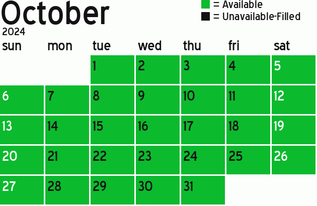 Missionary Dinner Calendar
