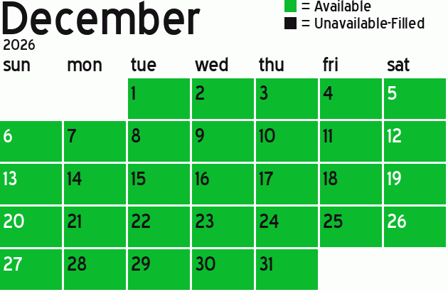 Missionary Dinner Calendar
